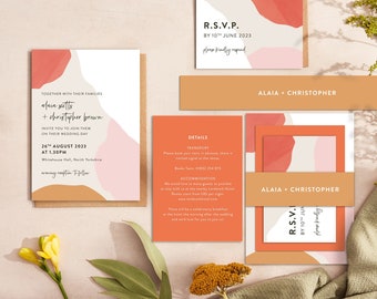 Painterly Colour Pop Wedding Invitation