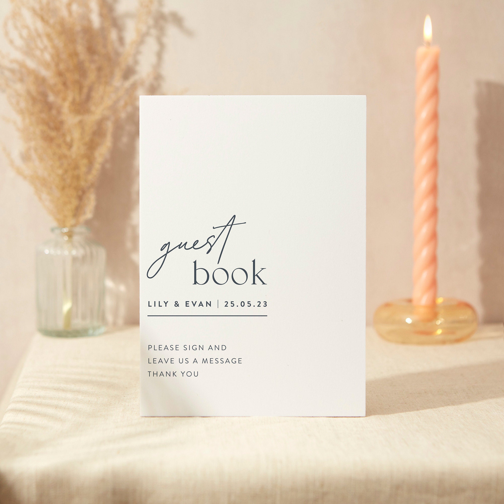 Guest Book Sign | Wedding A5 Sturdy Foamex Modern Typography Script