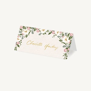 Wedding Place Cards - Personalised Place Setting - Wedding Place Card - Wedding Breakfast Table Cards - Wedding Seating - Floral Hoop