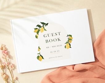 Amalfi Lemons Linen Guest Book