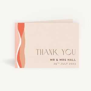 Tarjeta de agradecimiento de boda en Palm Beach plegada