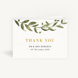 Greenery Botanische Hochzeit Dankeskarte Gefaltet
