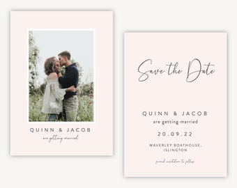 Romantic Script Photo Wedding Save the Date