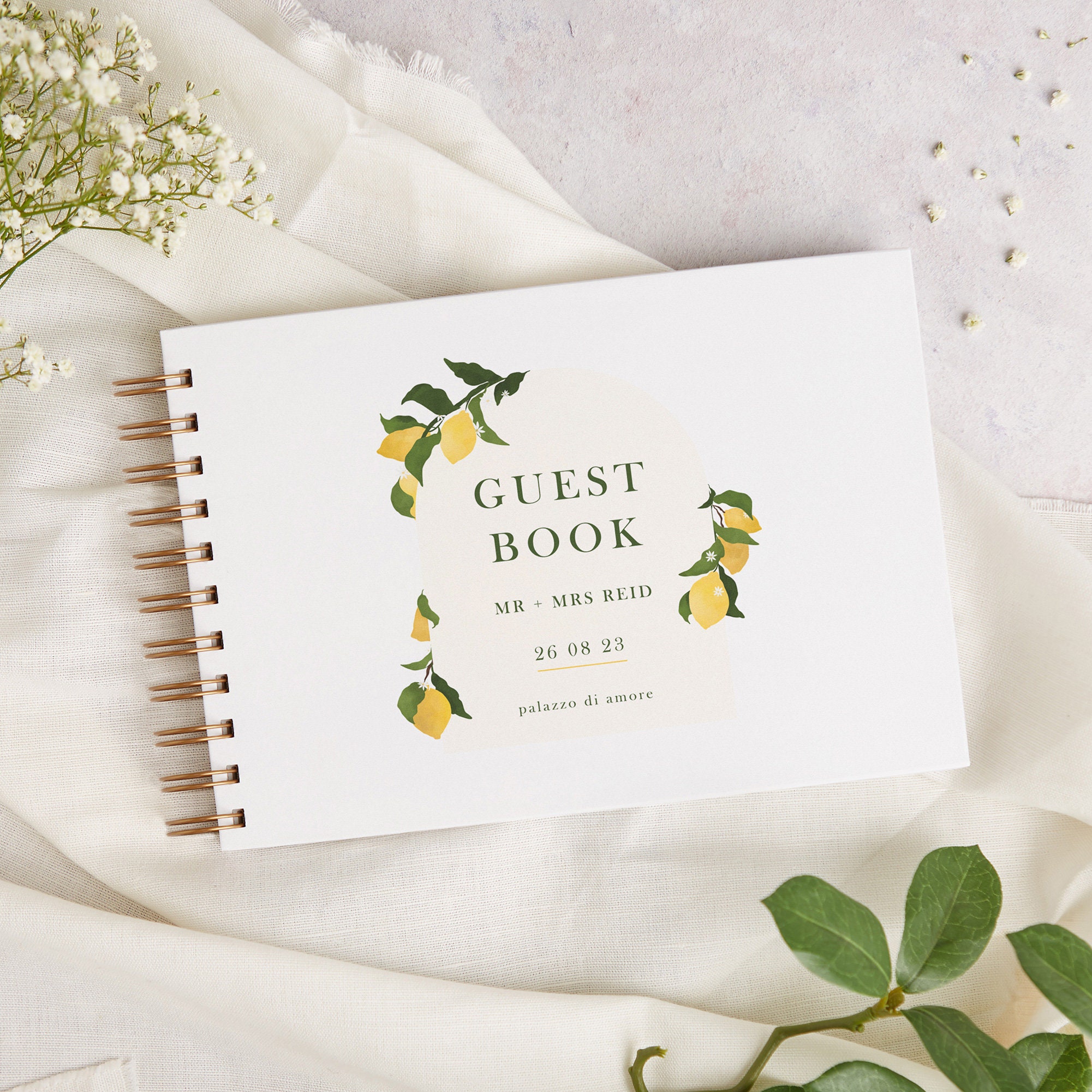 Amalfi Lemons Wedding Guest Book