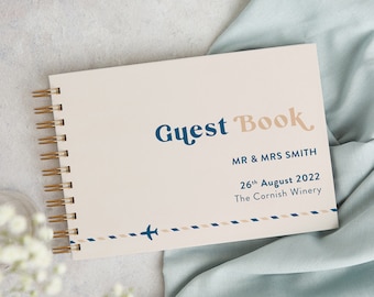 Muted Travel Wedding Guest Book