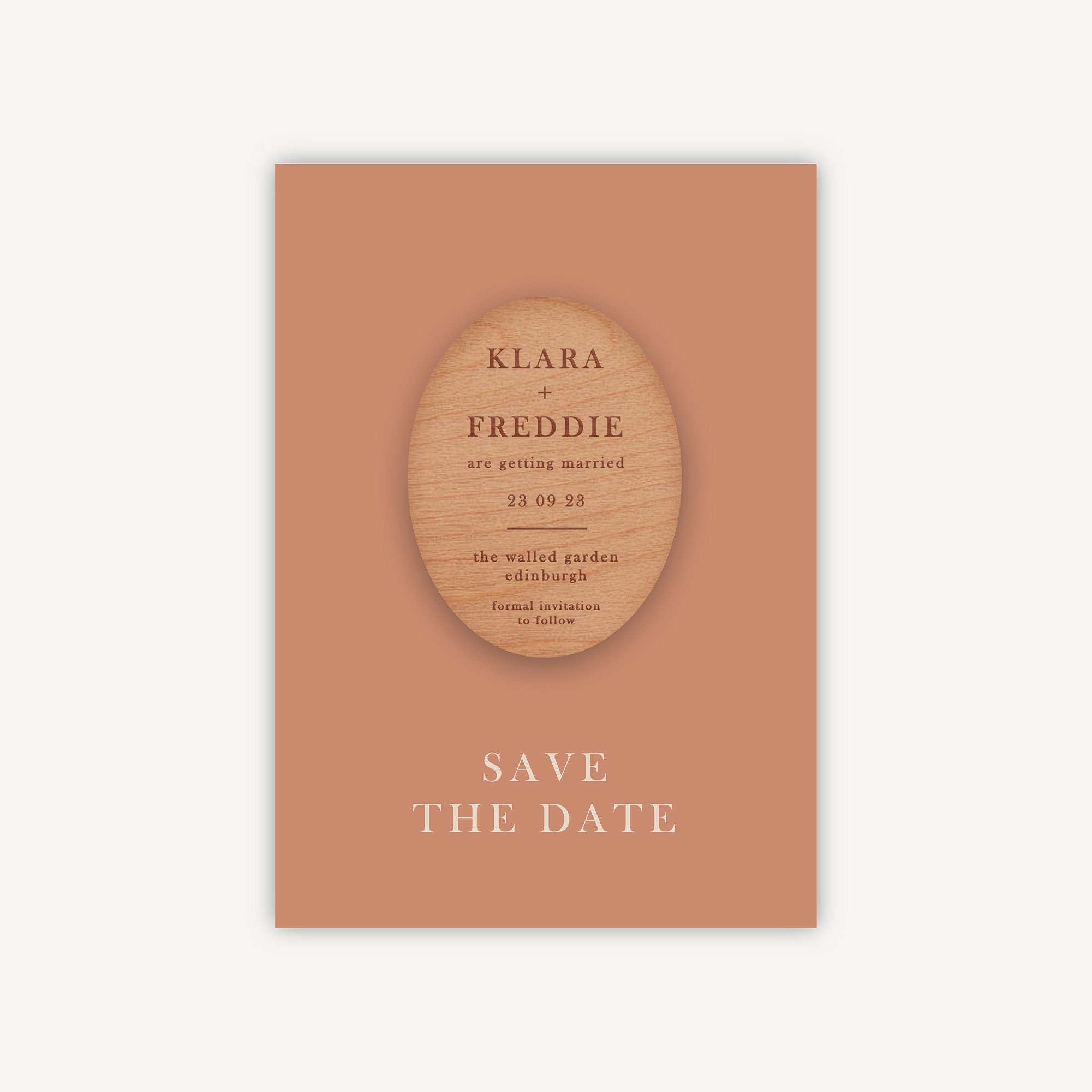 Save The Date, Magnet Caramel Autumn Colour Block, Wedding