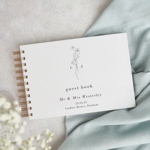 Simple Floral Wedding Guest Book