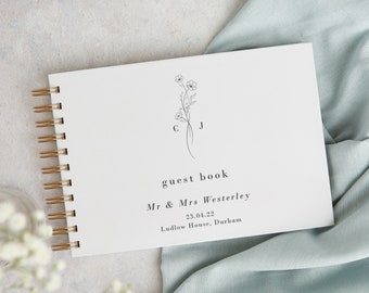 Simple Floral Wedding Guest Book