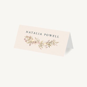Wedding Place Cards - Personalised Place Setting - Wedding Place Card - Wedding Breakfast Table Cards Wedding Seating - Dried Flower Wreath