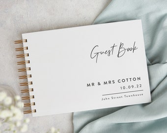 Minimal Script Wedding Guest Book