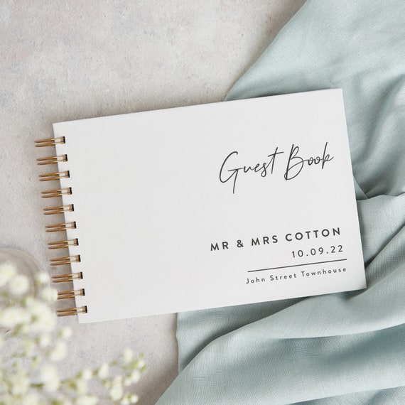 Minimal Script Wedding Guest Book 