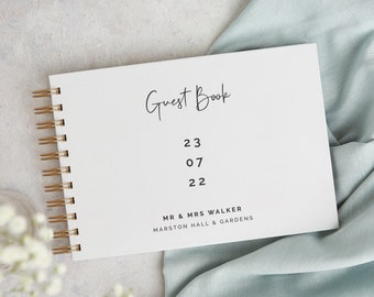 Modern Script Wedding Guest Book