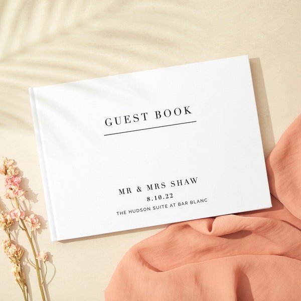 Linen Guest Book Etsy