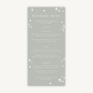 Hochzeitsmenü - Hochzeitsfrühstücksmenüs - Hochzeitsmenü-Design - Salbei Wildblume