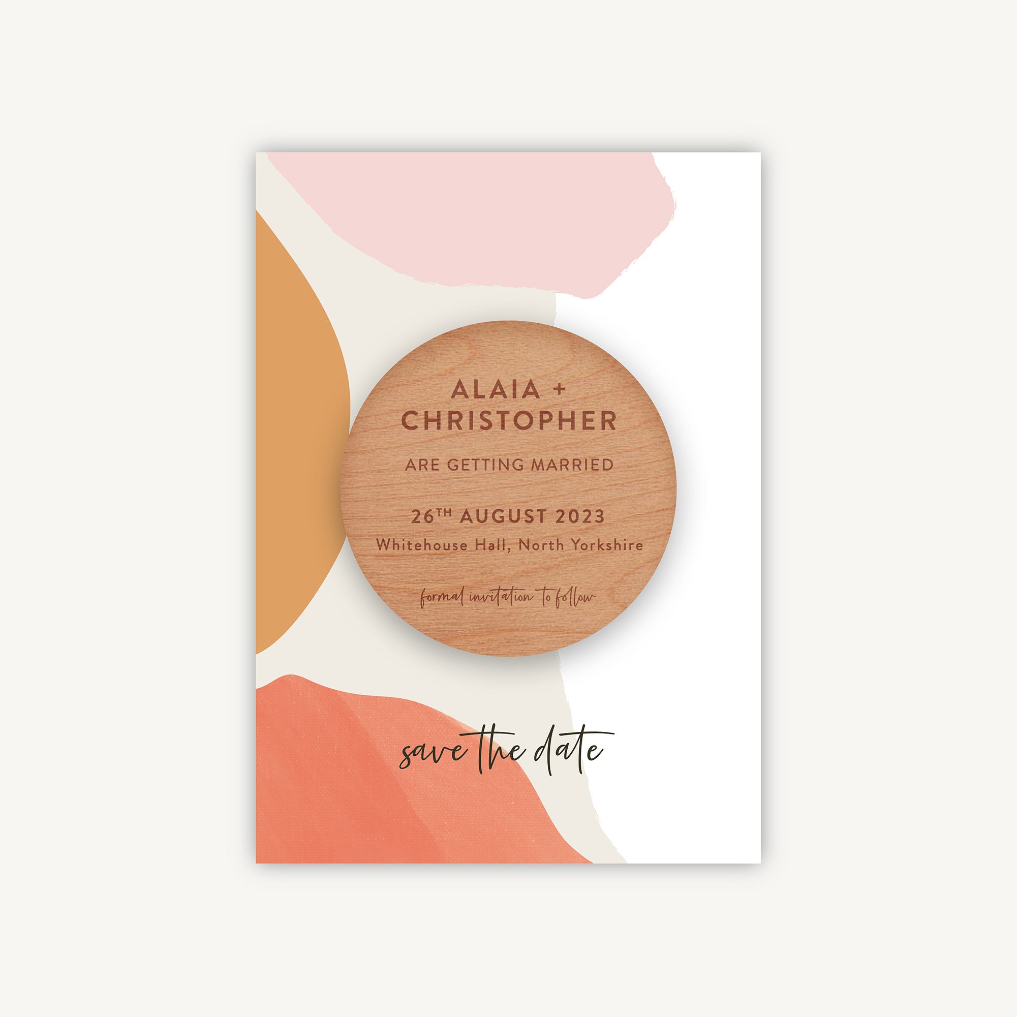 Save The Date, Magnet Painterly Colour Pop, Bright Spring Summer Wedding