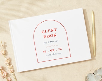 Retro Revival Linen Guest Book