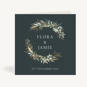Custom Wedding Invitations - Folded Wedding Invitations - Winter Wedding Invites - Winter Botanical