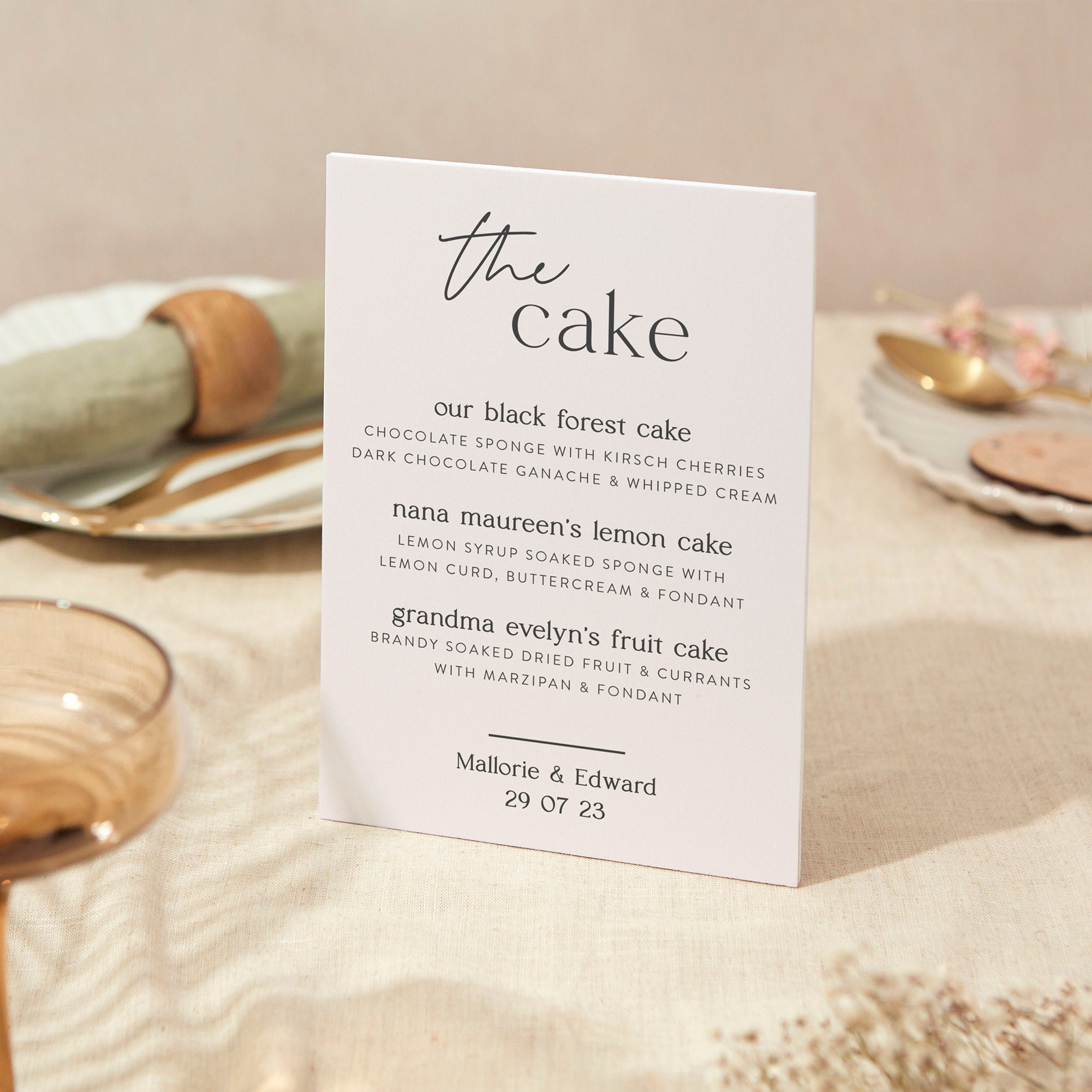 Wedding Cake Sign | A5 Sturdy Foamex Modern Calligraphy
