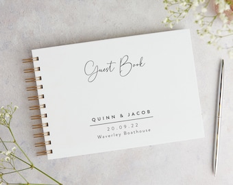 Romantic Script Wedding Guest Book