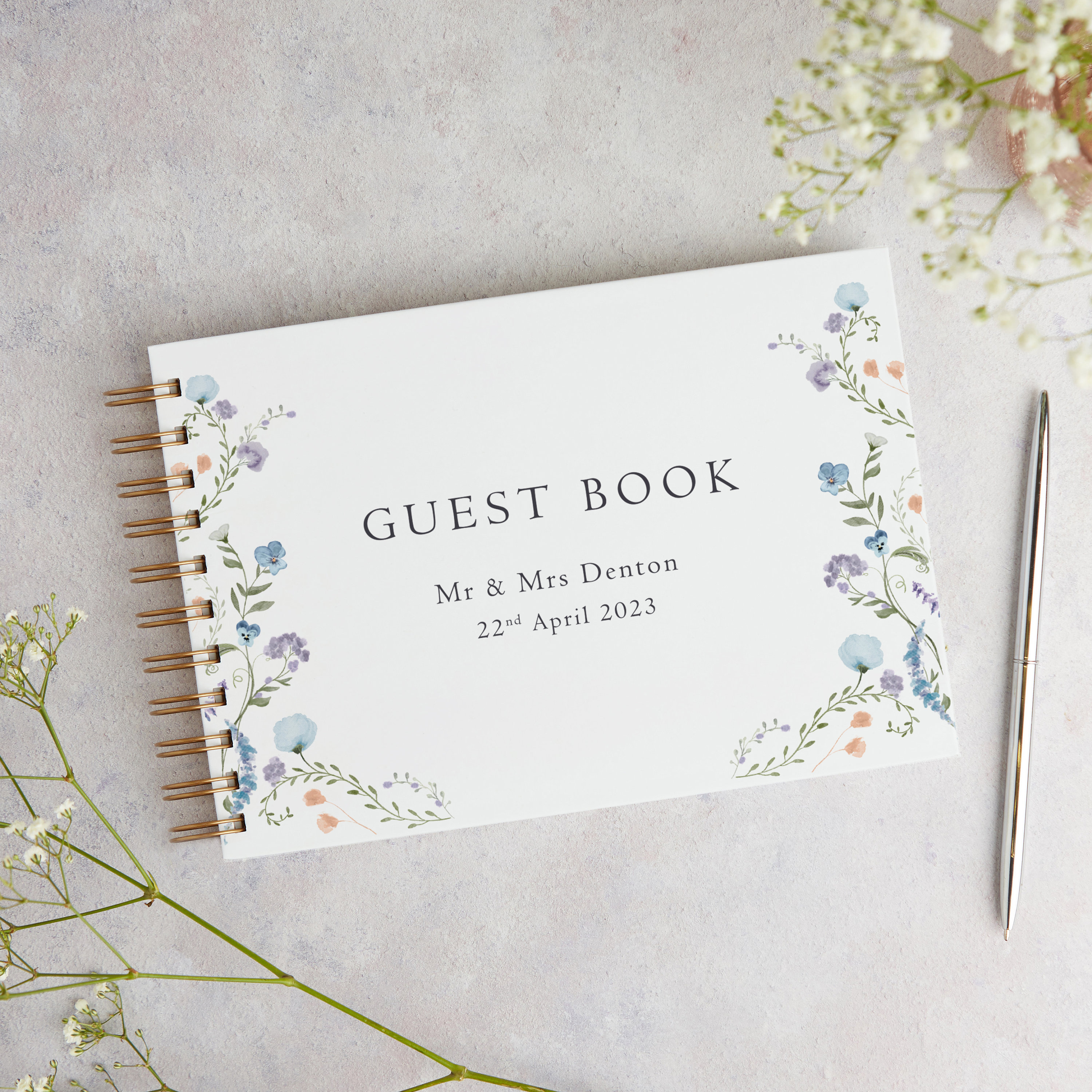 Regency Floral Wedding Guest Book