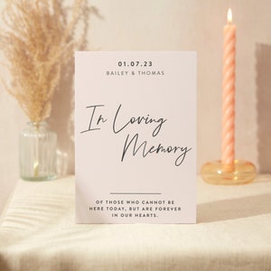 In liebevoller Erinnerung Zeichen | Hochzeit Zeichen | A4 Robustes Foamex Schild | Moderne Minimal Schrift