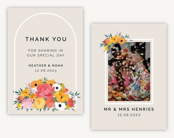 Bright Flowers Wedding Thank You Card