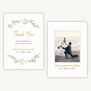 Wedding Photo Thank You Card - Personalised Wedding Thank You Cards - Thank You Card For Wedding - Wedding Postcard - Spring Flowers