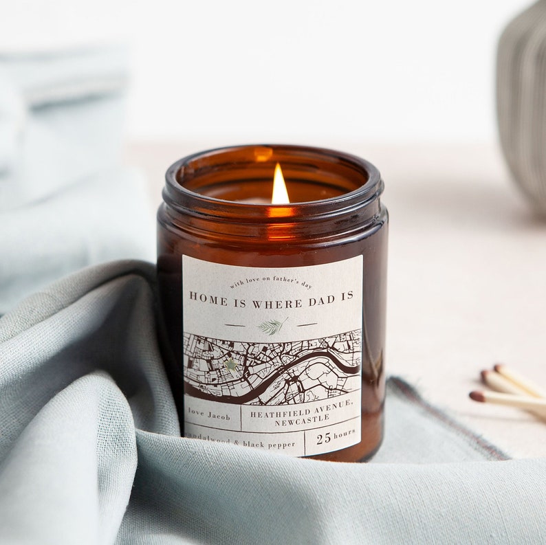 Gift For Dad Map Father\u2019s Day Apothecary Candle