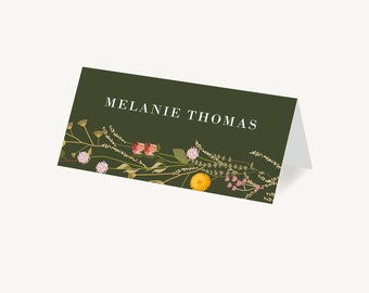 Rustic Wildflowers Wedding Place Card