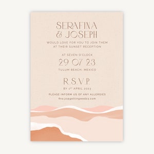 Custom Wedding Reception Invitations - Wedding Evening Invites - Palm Beach Evening Invitation