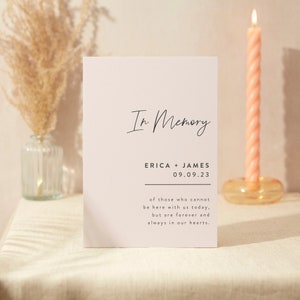In liebevoller Erinnerung Zeichen | Hochzeit Zeichen | A4 Robustes Foamex Schild | Moderne Minimal Schrift