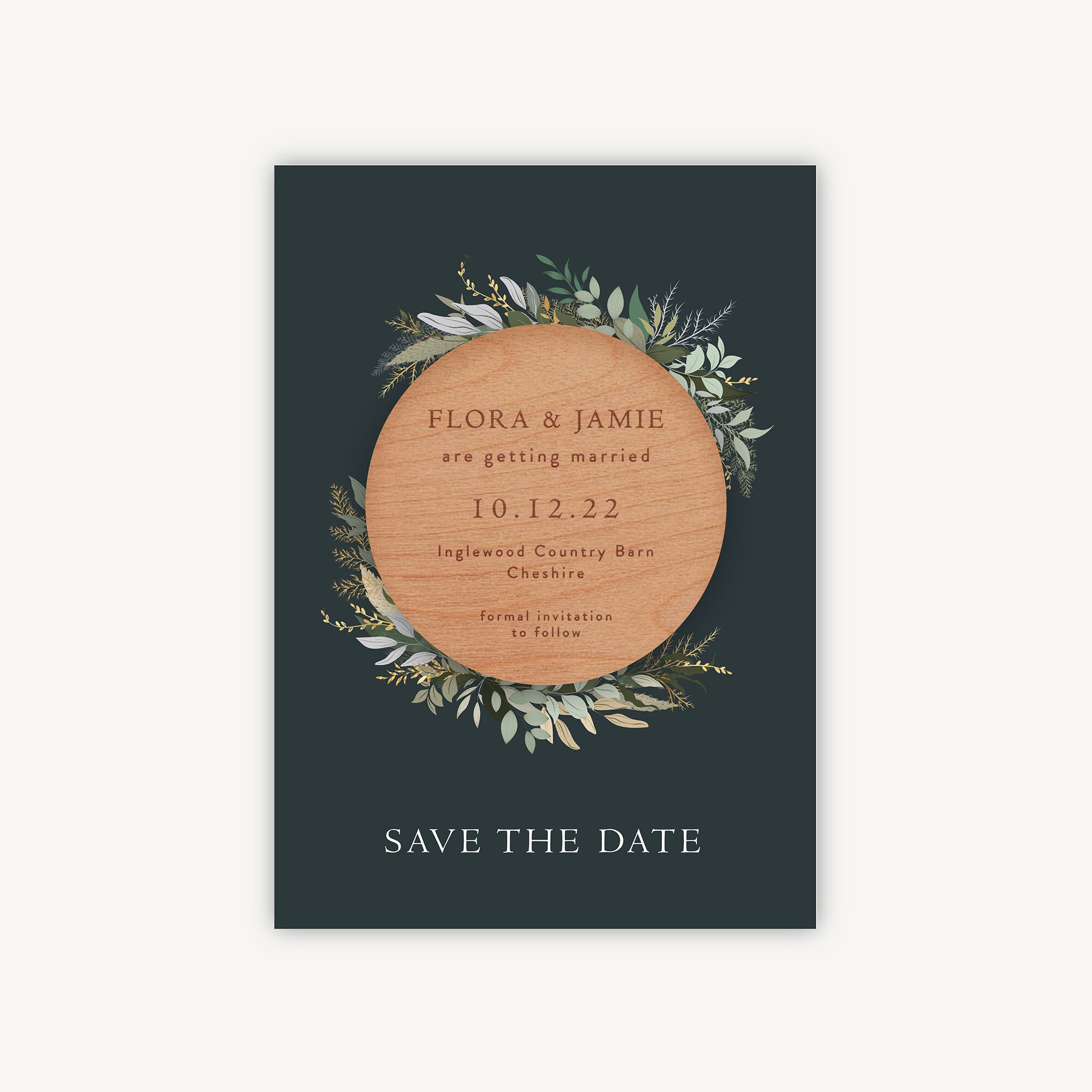 Save The Date, Magnet Winter Botanical, Autumn Wedding