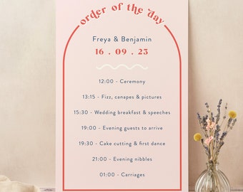 Retro Revival Wedding Order of the Day Sign