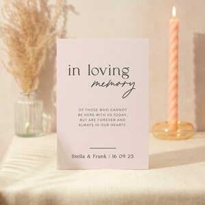 In liebevoller Erinnerung Zeichen | Hochzeit Zeichen | A5 Stabiles Foamex Schild | Blush Schrift