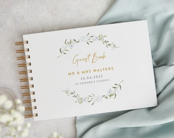 Spring Flowers Wedding Guest Book