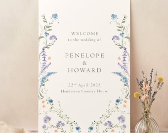 Wedding Welcome Sign, Custom Wedding Sign, Large Wedding Board, Printed, Regency Floral