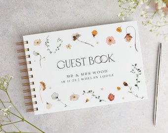 Winter Floral Wedding Guest Book