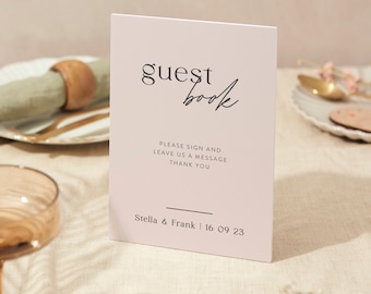 Guest Book Sign | Wedding Sign | A4 Sturdy Foamex Sign | Blush Script