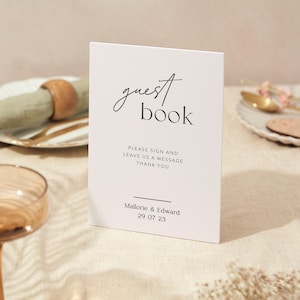 Gästebuch Schild | Hochzeit Zeichen | A4 Robustes Foamex Schild | Moderne Kalligraphie