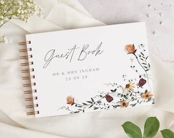 Autumn Wildflowers Wedding Guest Book