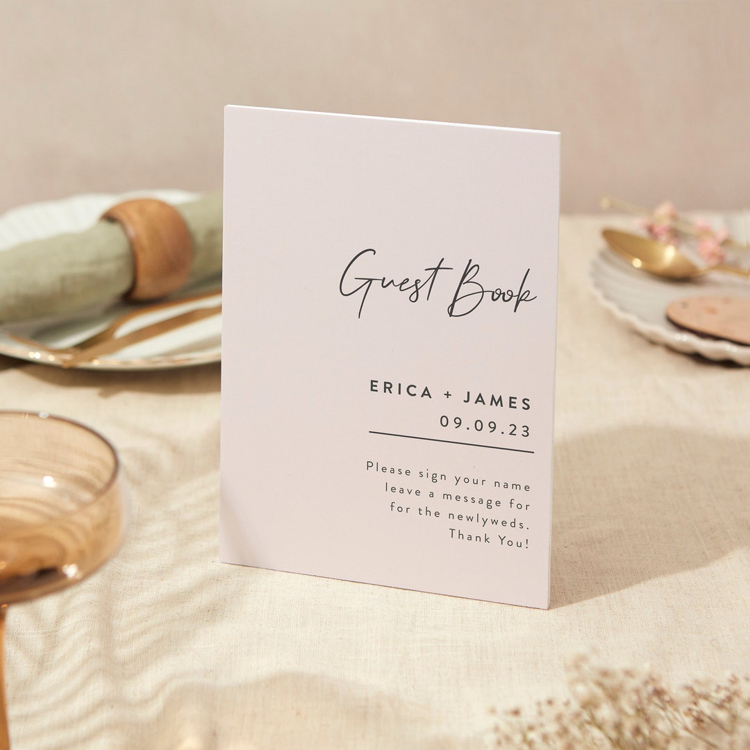 Segnaletica In Legno Per Matrimonio - Pannello Libro Degli Ospiti Audio A5 (15x21cm) - Decorazione Fai Da Te Scritta Personalizzata