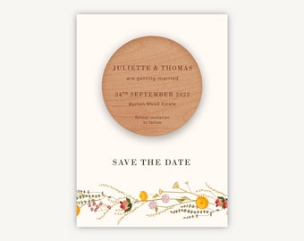 Save the Date, Magnet Save the Date, Rustic Wildflowers, Spring Summer Wedding