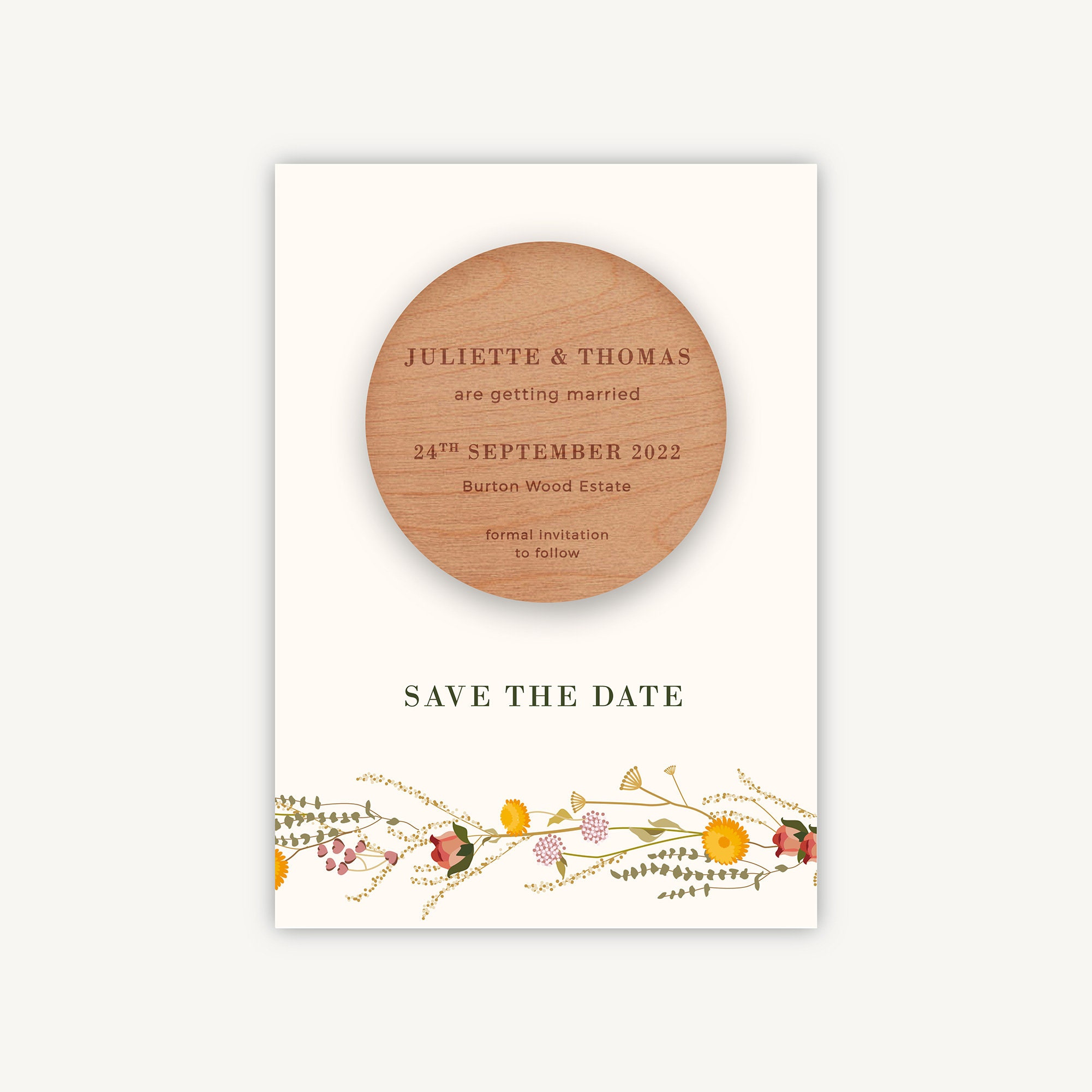 Save The Date, Magnet Rustic Wildflowers, Spring Summer Wedding