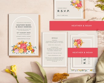 Floral Wedding Invitations – Bright Summer Design