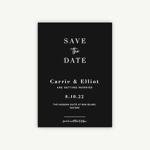 Black Modern Script Wedding Save the Date image 1