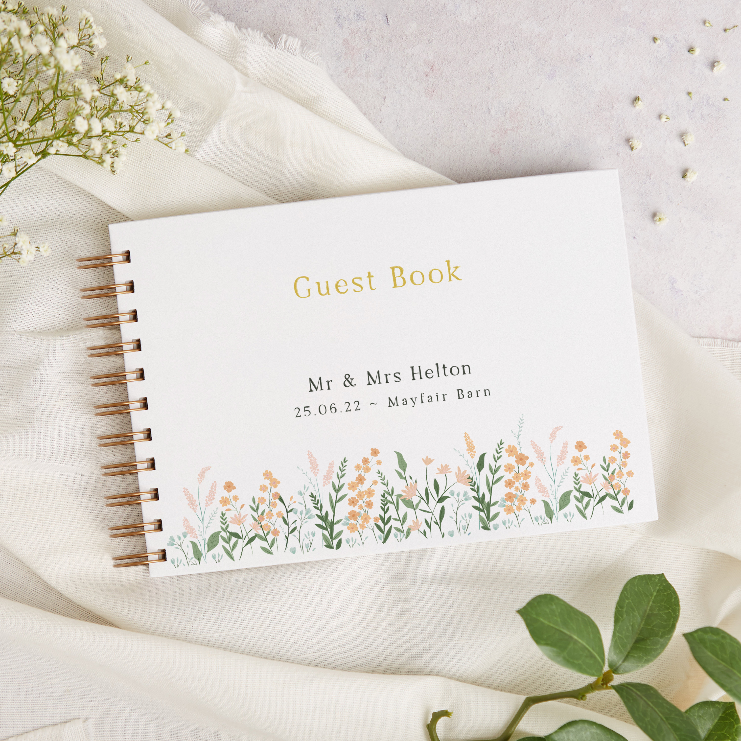 Summer Meadow Wedding Guest Book