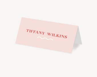 Retro Revival Wedding Place Card