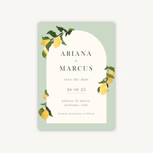 Hochzeit Save the Date Karte - Hochzeit Save the Date - Sommerhochzeit Save the Date - Amalfi Zitronen