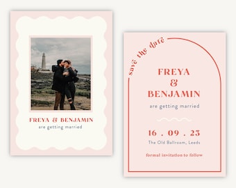 Retro Revival Photo Save the Date Cards – Wedding Announcement