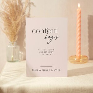 Konfetti Zeichen | Hochzeit Zeichen | A4 Robustes Foamex Schild | Blush Schrift